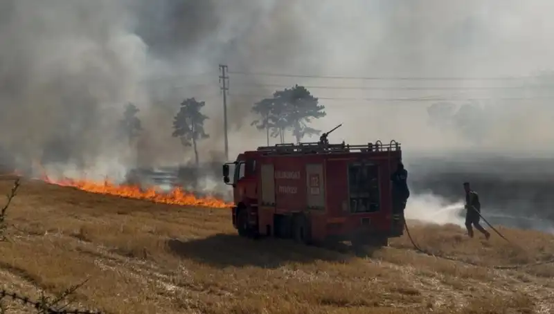 Kırklareli’nde Anız Yangını Korku Dolu Anlar Yarattı